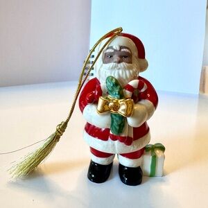 Lenox Festive Santa Claus Christmas Ornament, Dark Complexion